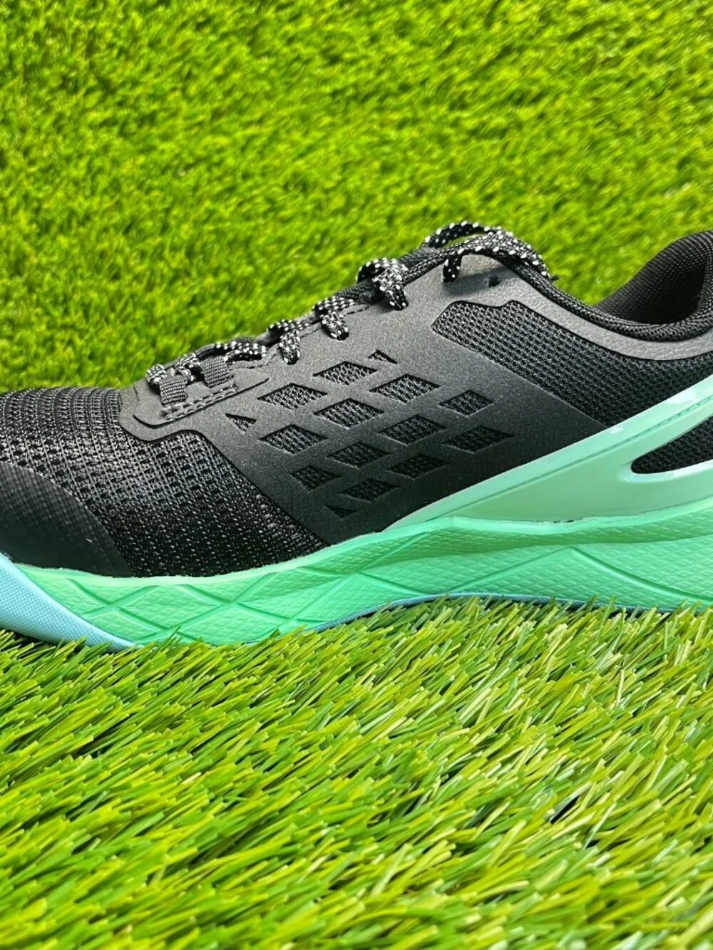 Reebok Nanoflex TR Womens Size 5W Black‎ Green Composite Toe Safety Work Shoes